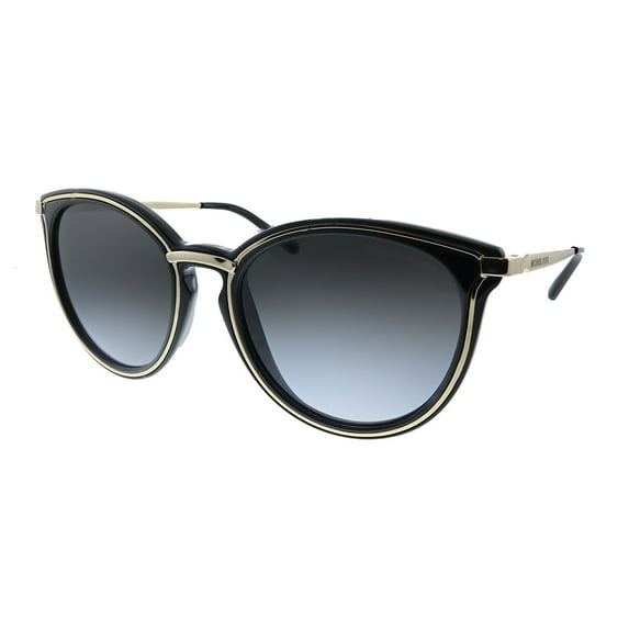 Michael Kors Brisbane MK 1077 Metal Womens Round Sunglasses Light Gold Black 54mm Adult