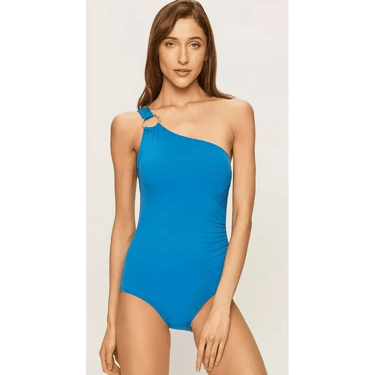 Michael Kors Embellished One-Shoulder Underwire One-Piece Swimsuit