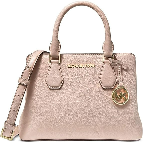 Michael Kors Women's Camille Small Pebbled Leather Satchel Handbag (Soft Pink)