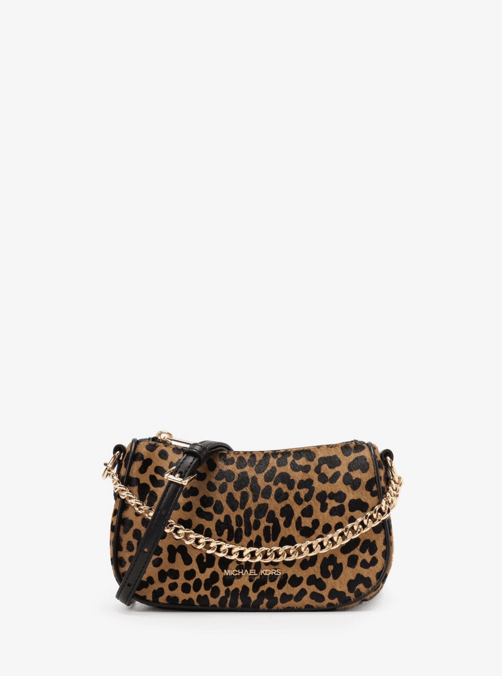 Michael Kors Carmela Small Pouchette Crossbody Haircalf Cheetah