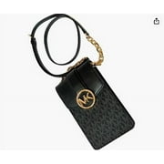 Michael Kors Carmen Small Logo Smartphone Crossbody Bag Black MK Signature