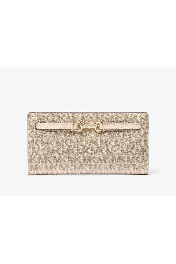 Carson Large Snap Wallet Pale Gold MK Signature