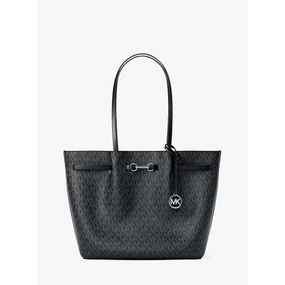 Michael Kors Carson Large Signature Logo Tote Bag Black MK