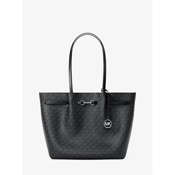 Michael Kors Carson Large Signature Logo Tote Bag Black MK