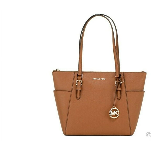 Michael Kors Charlotte Ciara Large Top Zip Female Tote Handbag Luggage Saffiano Leather