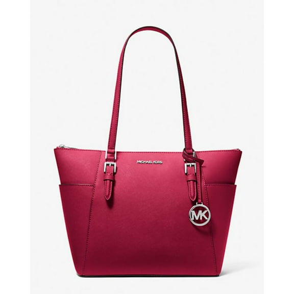 Michael Kors Charlotte Large Saffiano Leather Top-Zip Tote Bag (Dark Raspberry) 35F0SCFT3L-984