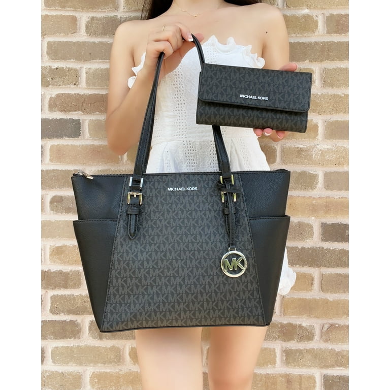 Michael Kors Charlotte Large Zip Tote Black