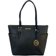 Michael Kors Charlotte Saffiano Leather Large Top Zip Tote - Black 35T0GCFT7L-00