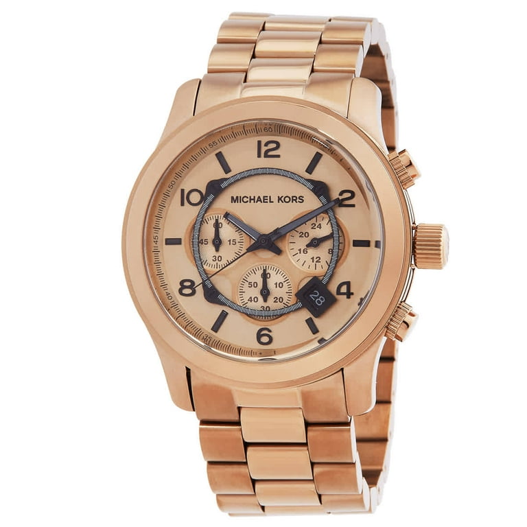 Michael Kors Chronograph Quartz Beige Gold-Tone Dial Men display picture 2