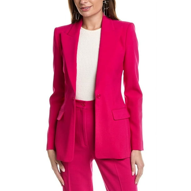 Michael Kors Collection womens Georgina One Button Wool Blend Blazer 0 Walmart Business Supplies