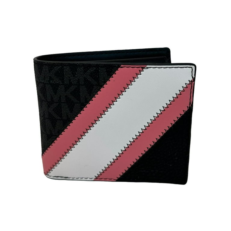 Michael Kors Cooper Billfold Coin Pocket Bifold Black/Pink Leather