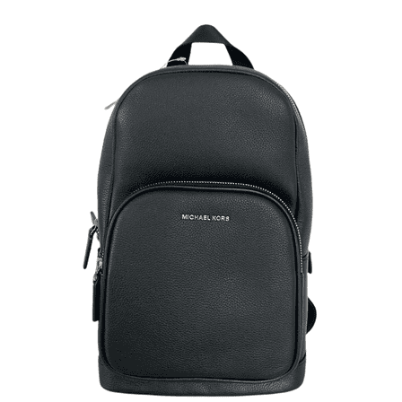 Michael Kors Cooper Black Commuter Sling Pack Embossed Leather Backpack