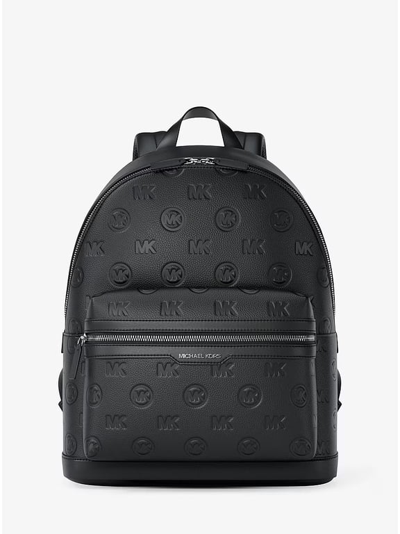 Cooper Medium Logo Debossed Dome Backpack, Men's Black.