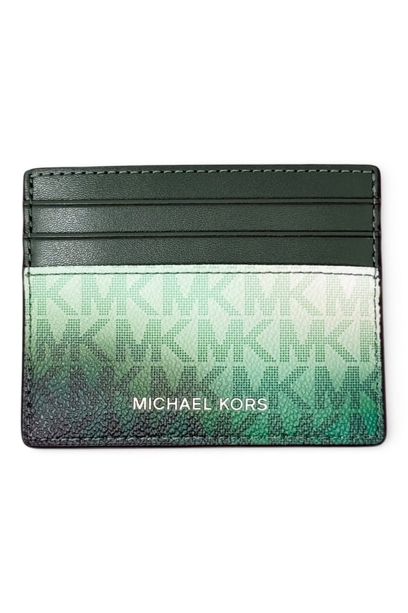 Cooper Ombr Logo Print Canvas Tall Card Case (Moss Multi)