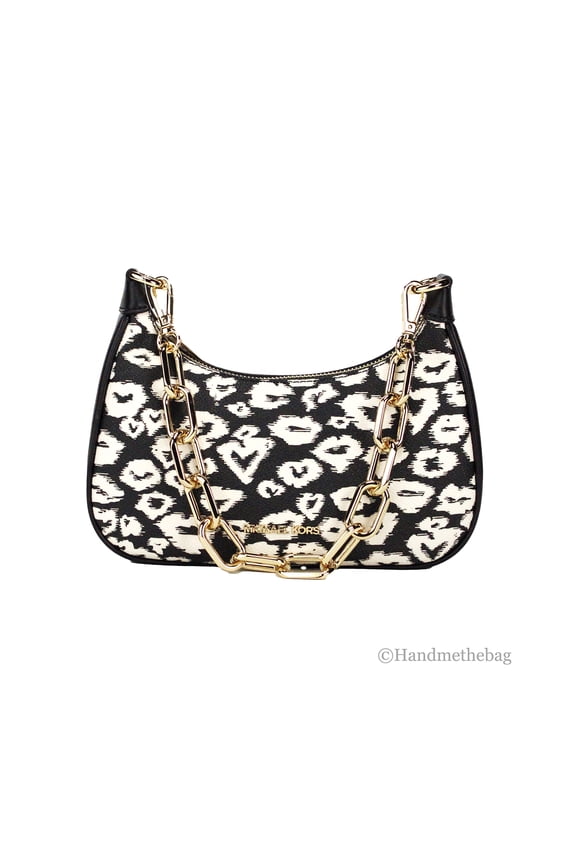 Cora Medium Heart Print PVC Zip Pouchette Crossbody Bag