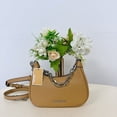 thumbnail image 1 of Michael Kors Cora Mini Camel Pebbled Leather Zip Pouchette Crossbody Handbag, 1 of 7