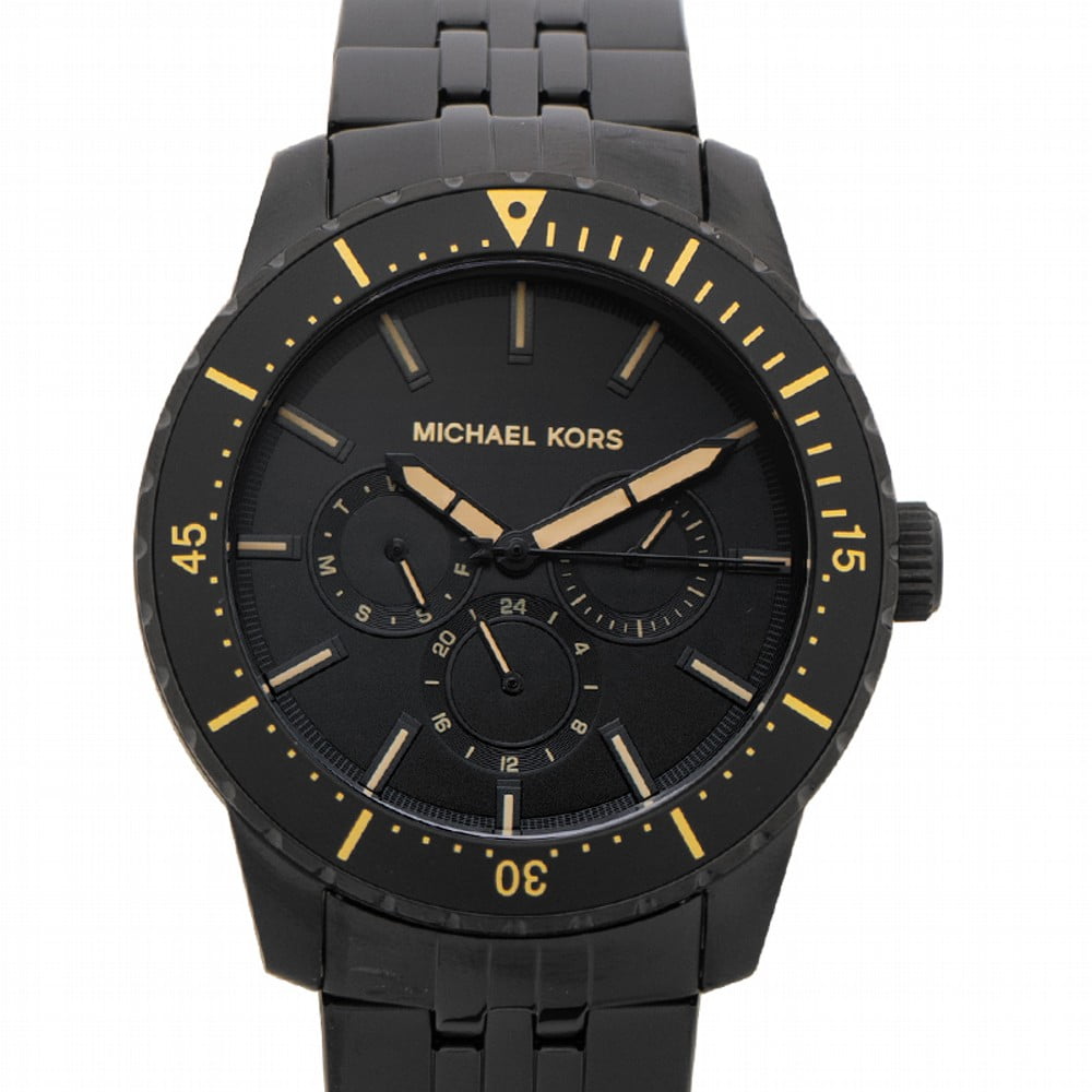Michael Kors Men's Cunningham Multifunction Watch, Black Stainless