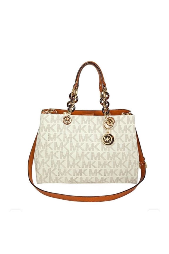 Cynthia Vanilla PVC Medium Satchel
