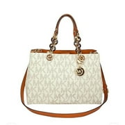 Michael Kors Cynthia Vanilla PVC Medium Satchel