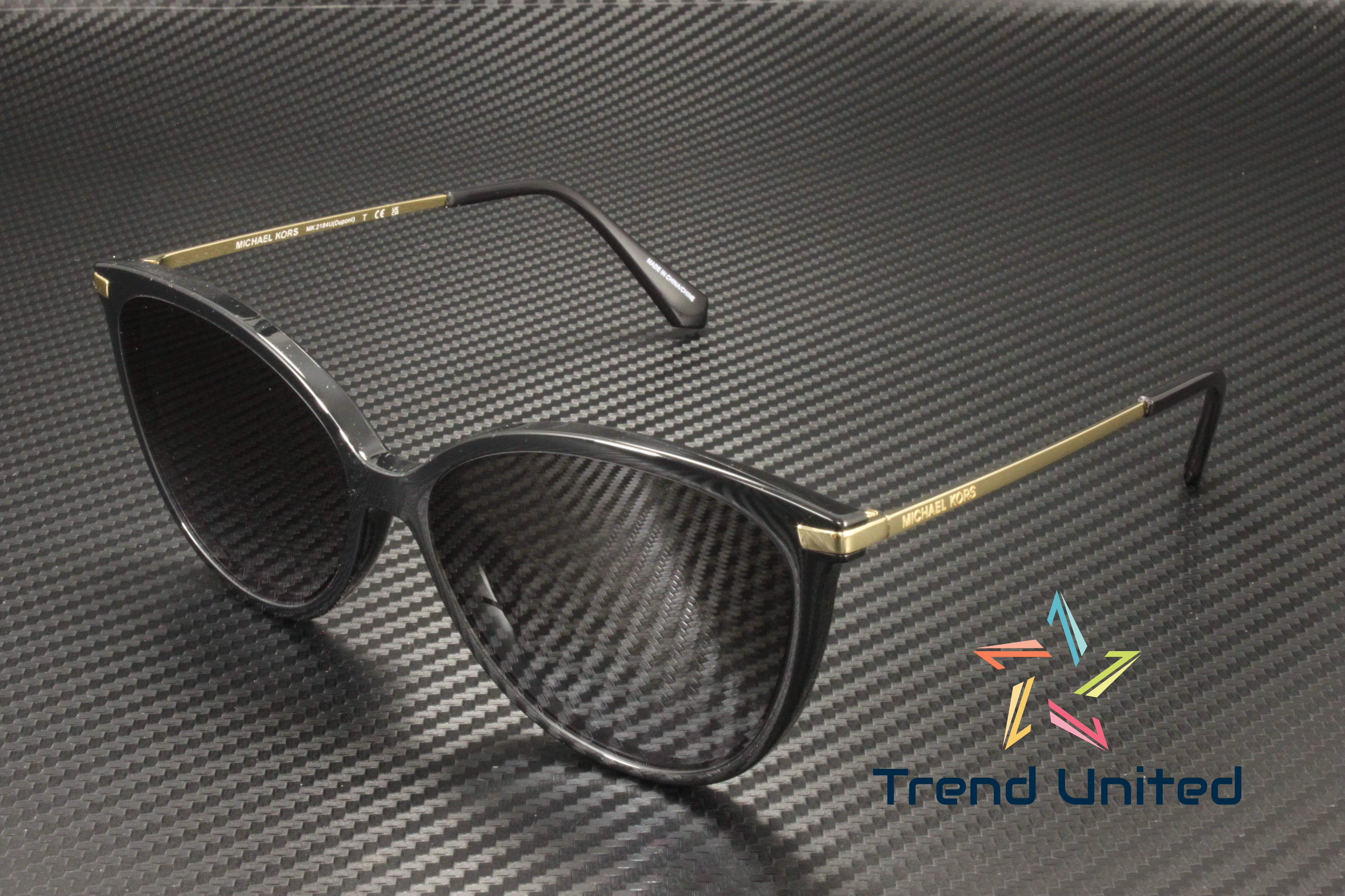 Michael Kors Women’s Black and Gold Cat-Eye Sunglasses Michael Kors MK2158 sunglasses for women in Black Clear main image 4
