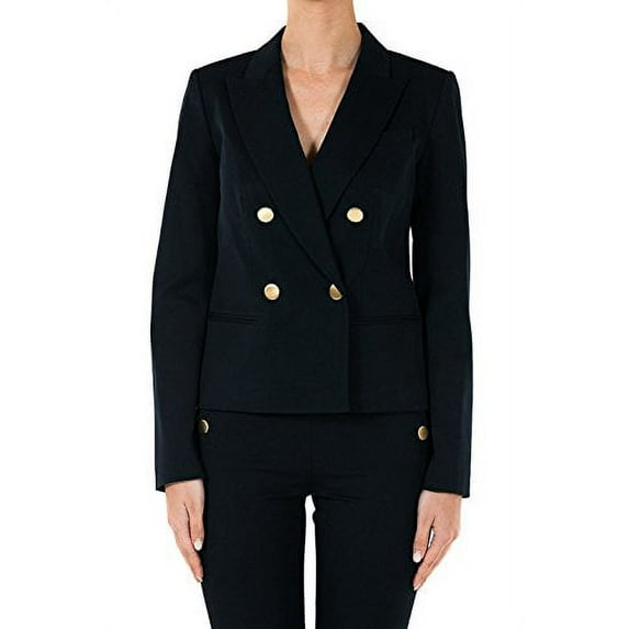 Michael Kors Double-Breasted Twill Blazer (Navy) (2)