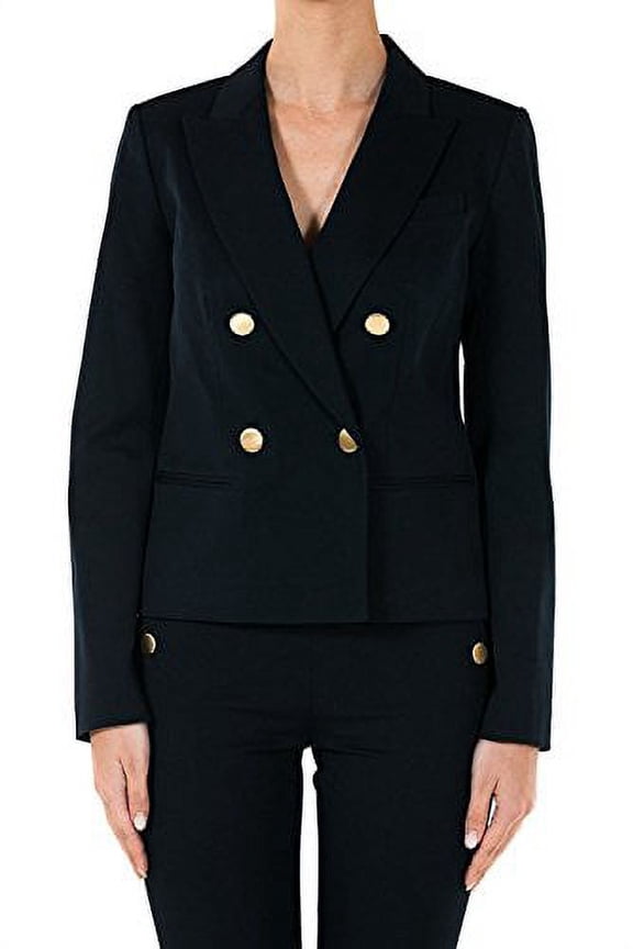 Michael Kors Double-Breasted Twill Blazer (Navy) (2)