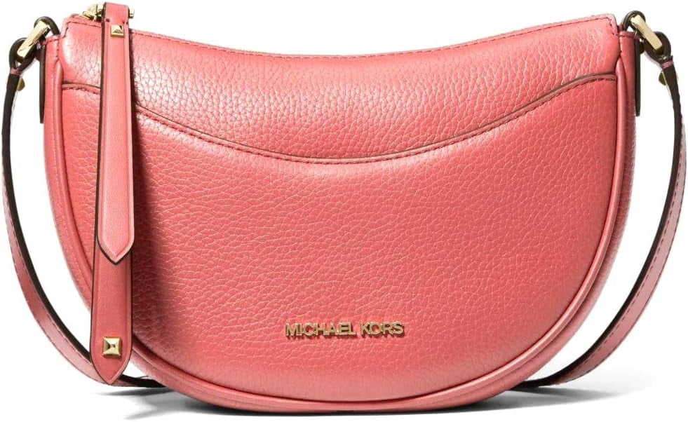 MICHAEL KORS Dover Tea Rose Small Half Moon Crossbody Leather