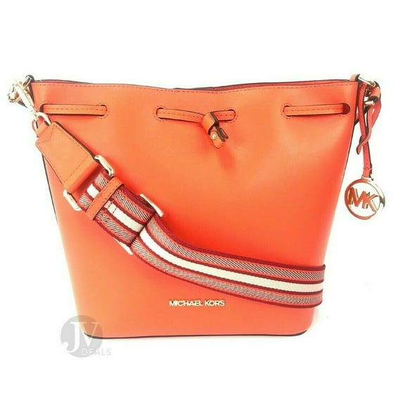 Michael Kors Eden Leather Medium Bucket Shoulder Bag Purse