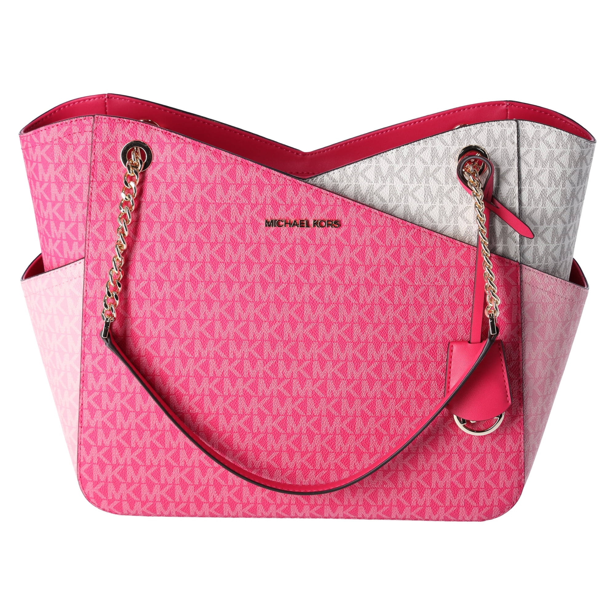 Michael Kors Jet Set Large Chain Tote, Electric Pink Multi