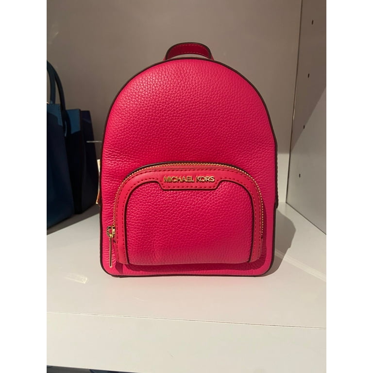 Michael Kors Jaycee Mini Xs Pebbled Leather Zip Pocket Backpack Bag