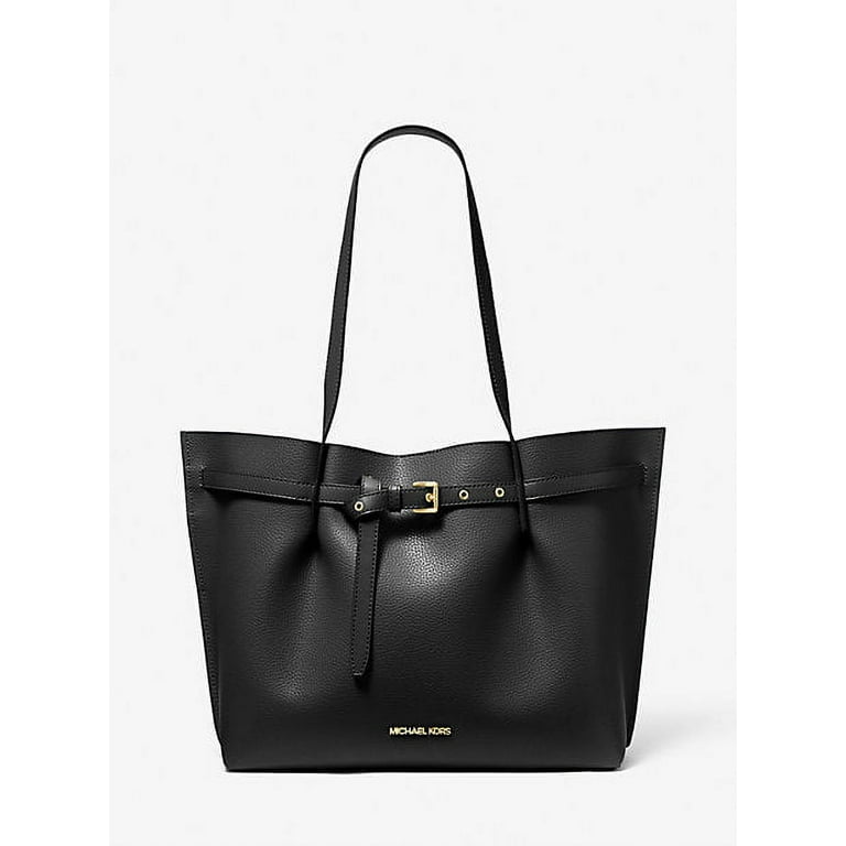 Michael Kors Emilia Large Black Pebbled Leather Tote Bag Purse Walmart