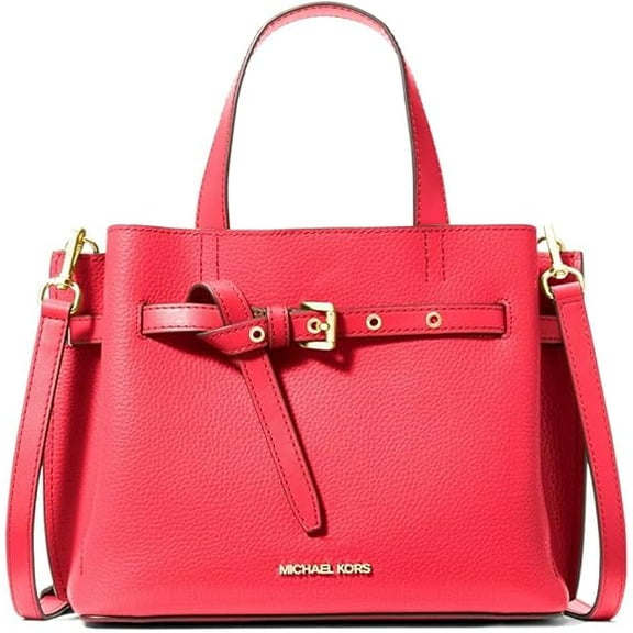 Michael Kors Emilia Small Pebbled Leather Satchel - Red