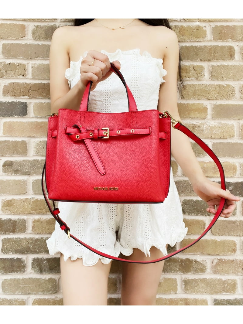 MKG。 Michael Kors Emilia Small Satchel Crossbody Bag Dark Sangria