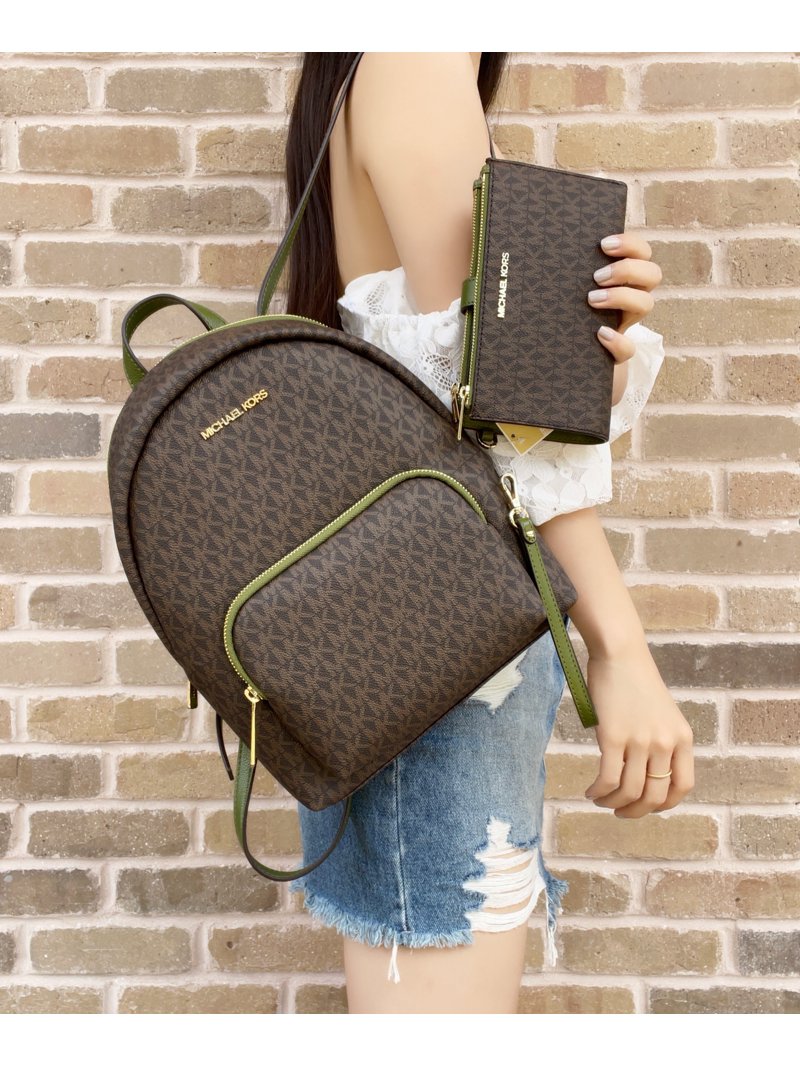 Michael Kors Erin Medium Signature MK Backpack Evergreen 