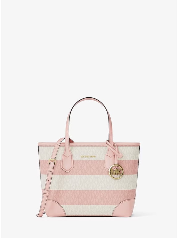 Eva Extra-Small Striped Signature Logo Convertible Tote Bag - Powder Blush