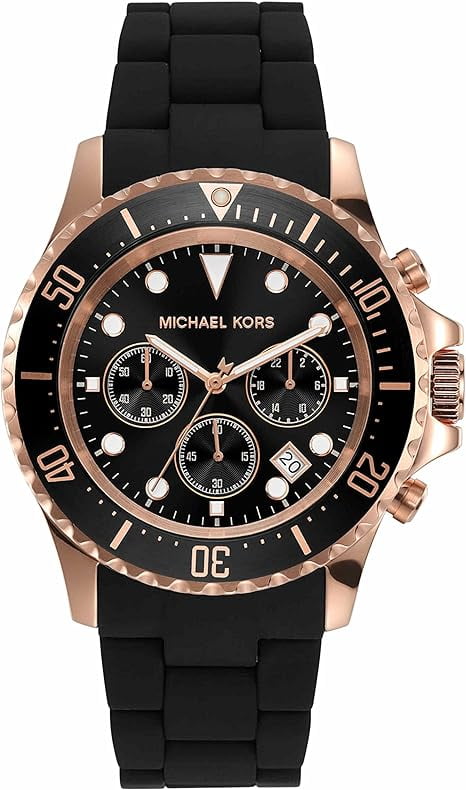 Michael Kors Everest Chronograph Black Silicone Mens Watch