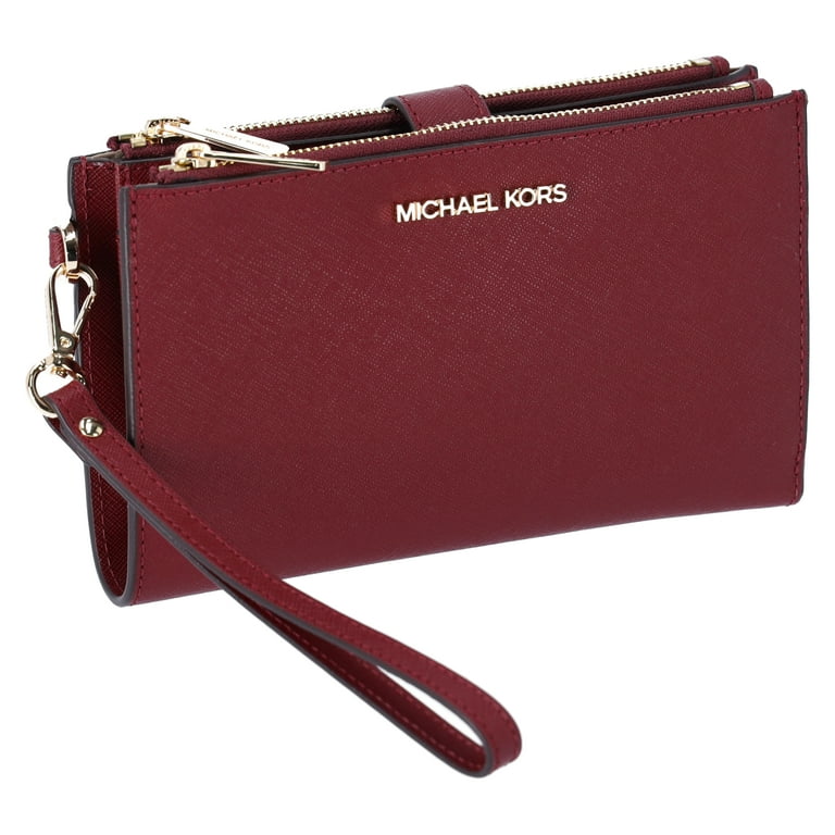 Michael Kors Jet Set Double Zip Wristlet Wallet, Dark Cherry