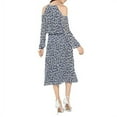 thumbnail image 1 of Michael Kors Floral-Print Peekaboo Tie-Neck Dress (True Navy, XS), 1 of 2