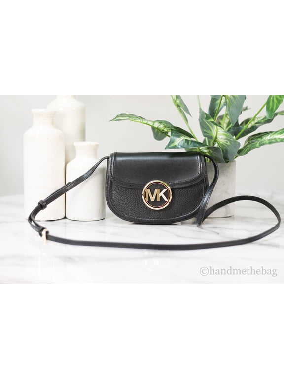 Fulton Black Leather Small Belt Bag Crossbody Waist Bag Handbag