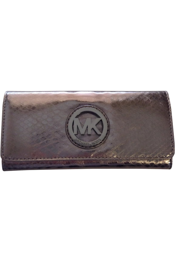 Fulton Flap Continental Leather Wallet, Gunmetal