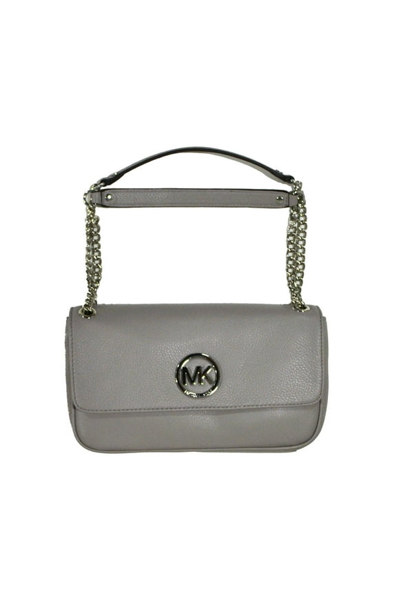 Fulton Small Shoulder Flap Handbag in Ash Grey