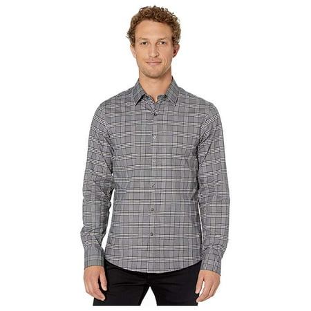Michael Kors GREY Long Sleeved Slim Fit Shirt, US 2X-Large