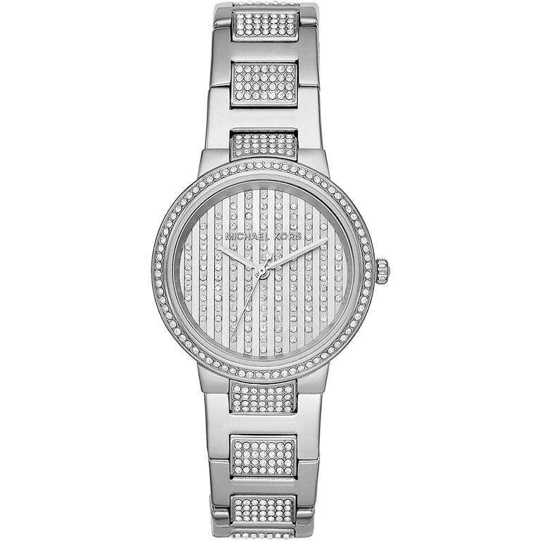 Michael Kors Gabbi Glitz Silver Women\'s Watch Michael Kors Camille Womens Pave Crystals Glitz Watch, White  main image 3