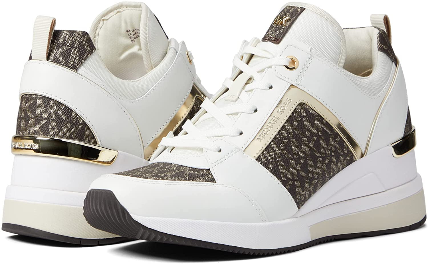 Michael Kors Georgie Trainer Optic White Multi 2 6 M Walmart