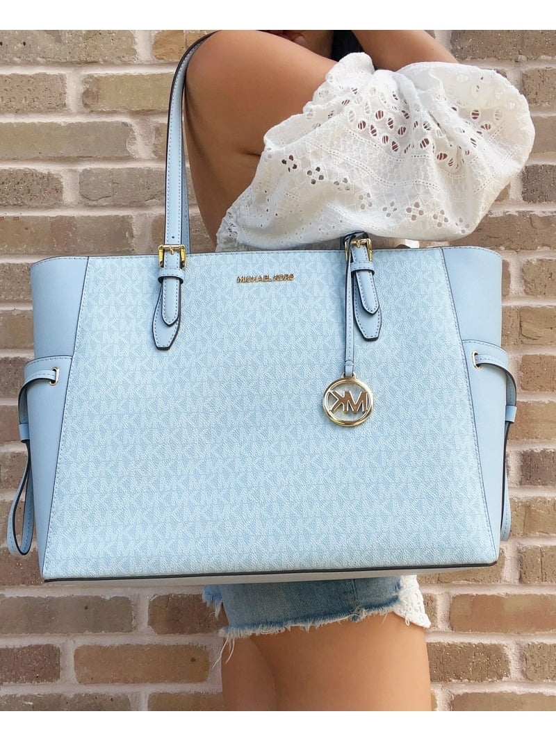 Michael Kors Gilly Large Drawstring Top Zip Tote Pale Ocean