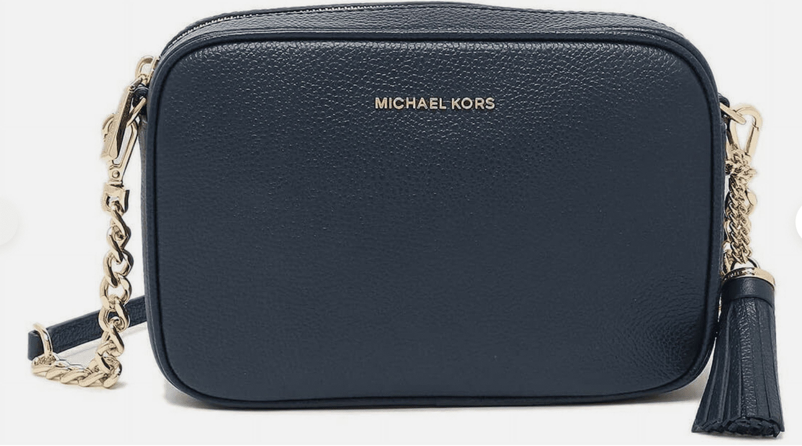MICHAEL KORS Ginny Leather Crossbody In Dark Chambray