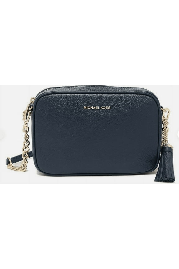 Ginny Leather Crossbody In Dark Chambray