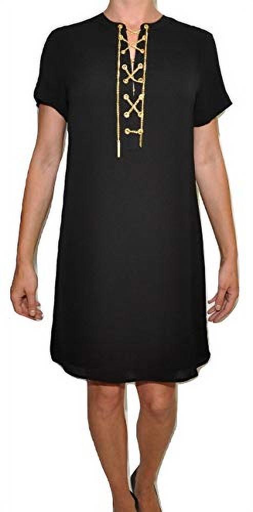 Michael Kors Golden Chain Shift Dress Lined Short Tunic, Black (Medium) - image 1 of 5