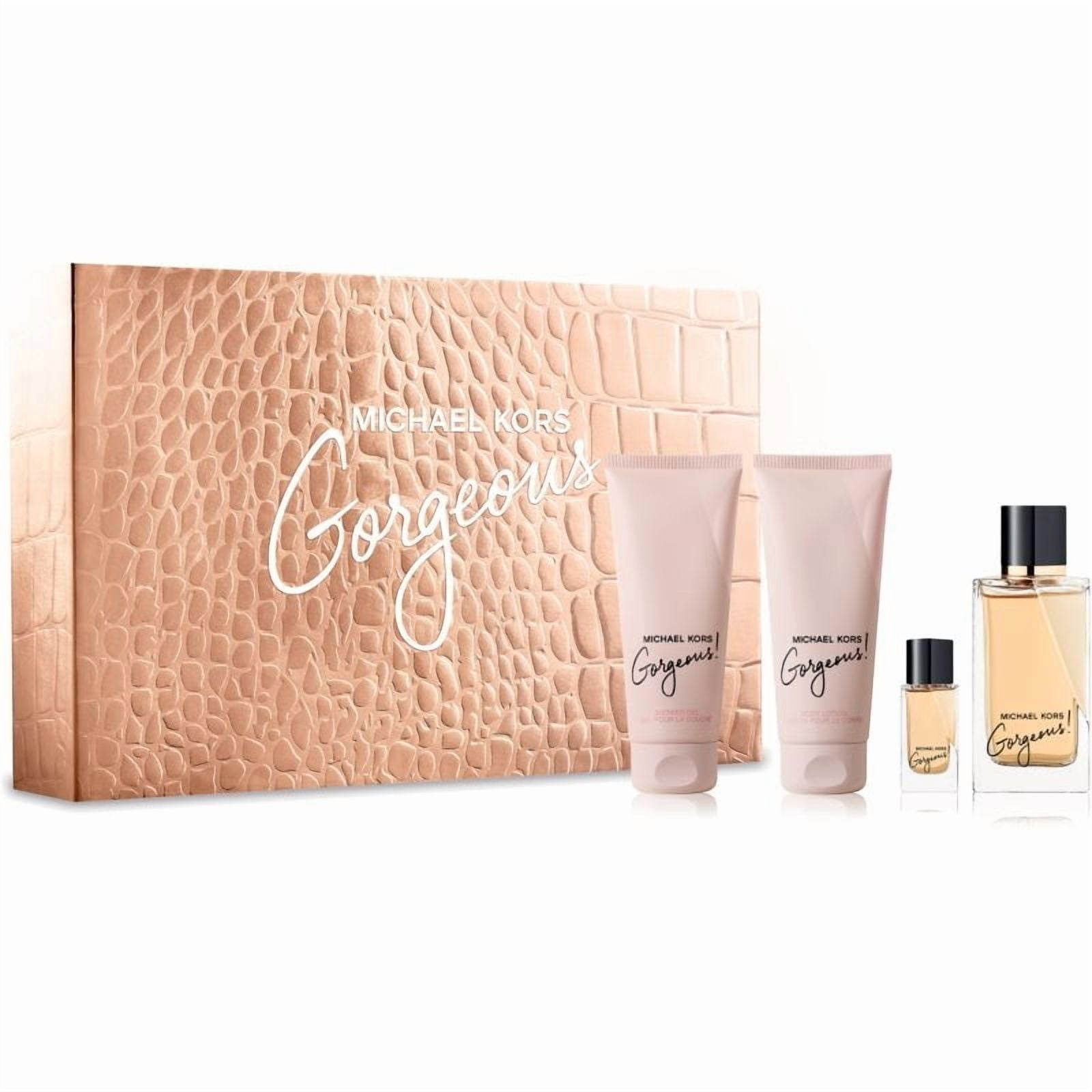 Michael Kors Gorgeous , 4 Pc Gift Set 3.4oz EDP Spray, 0.16oz EDP