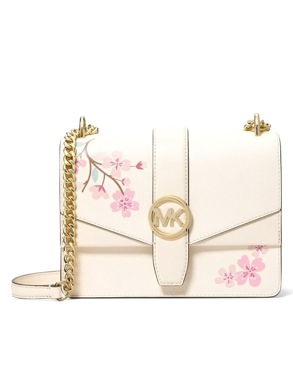 Womens Greenwich Small Embellished Floral Flap Crossbody Bag (Light Cream)